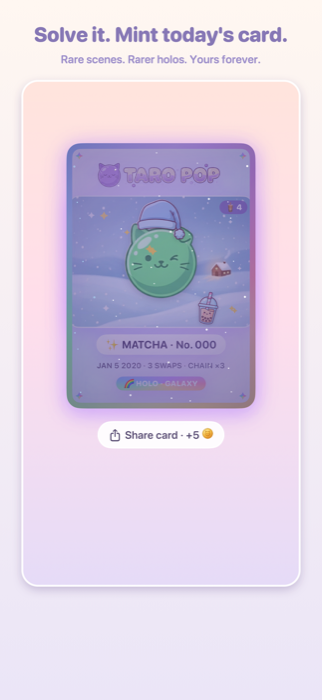 Solve it. Mint today's card.